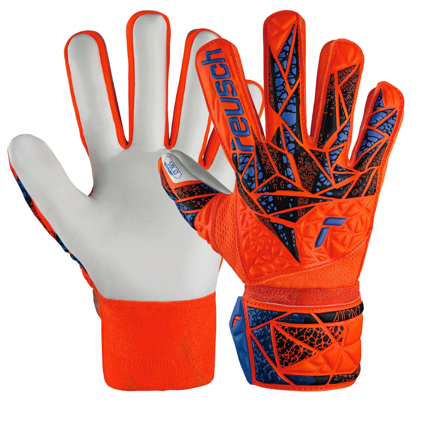 gloveglu x Reusch Attrakt Starter Finger Support Junior - Orange/Blue