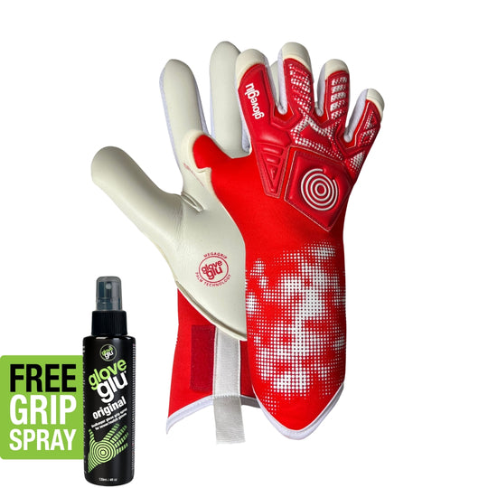 t:RANCE gloveglu MEGAgrip Red/White Junior + OG Grip