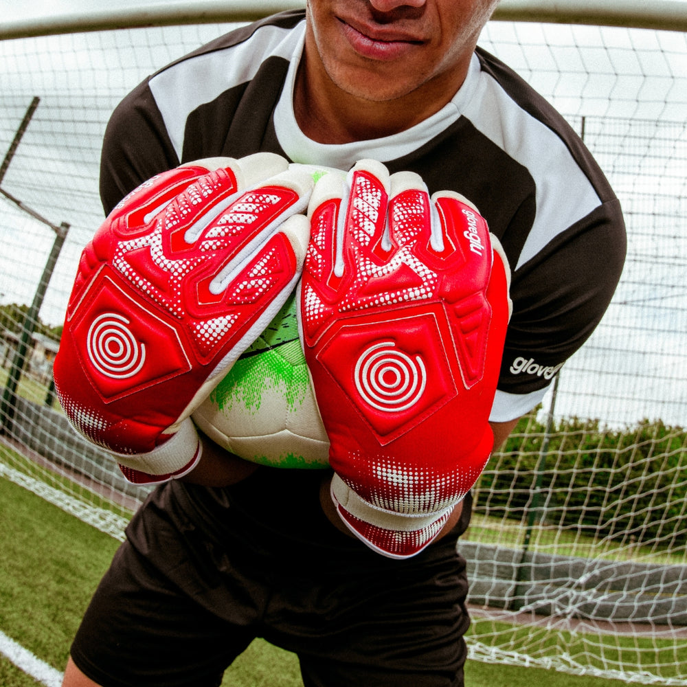 t:RANCE gloveglu MEGAgrip Red/White Junior + OG Grip
