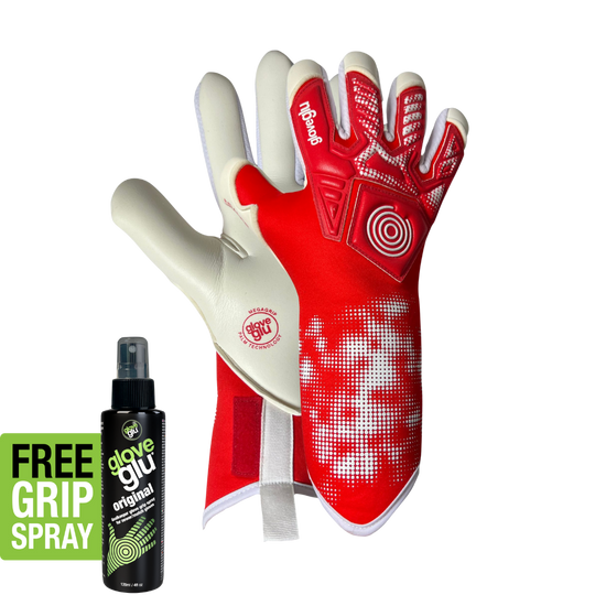 t:RANCE gloveglu MEGAgrip Red/White Junior + OG Grip